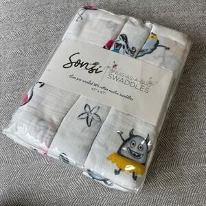 NWT Sonsi Snug-as-a-bug Swaddles Creature Comfort Blanket